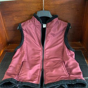 Prana burgundy fleece trimmed vest